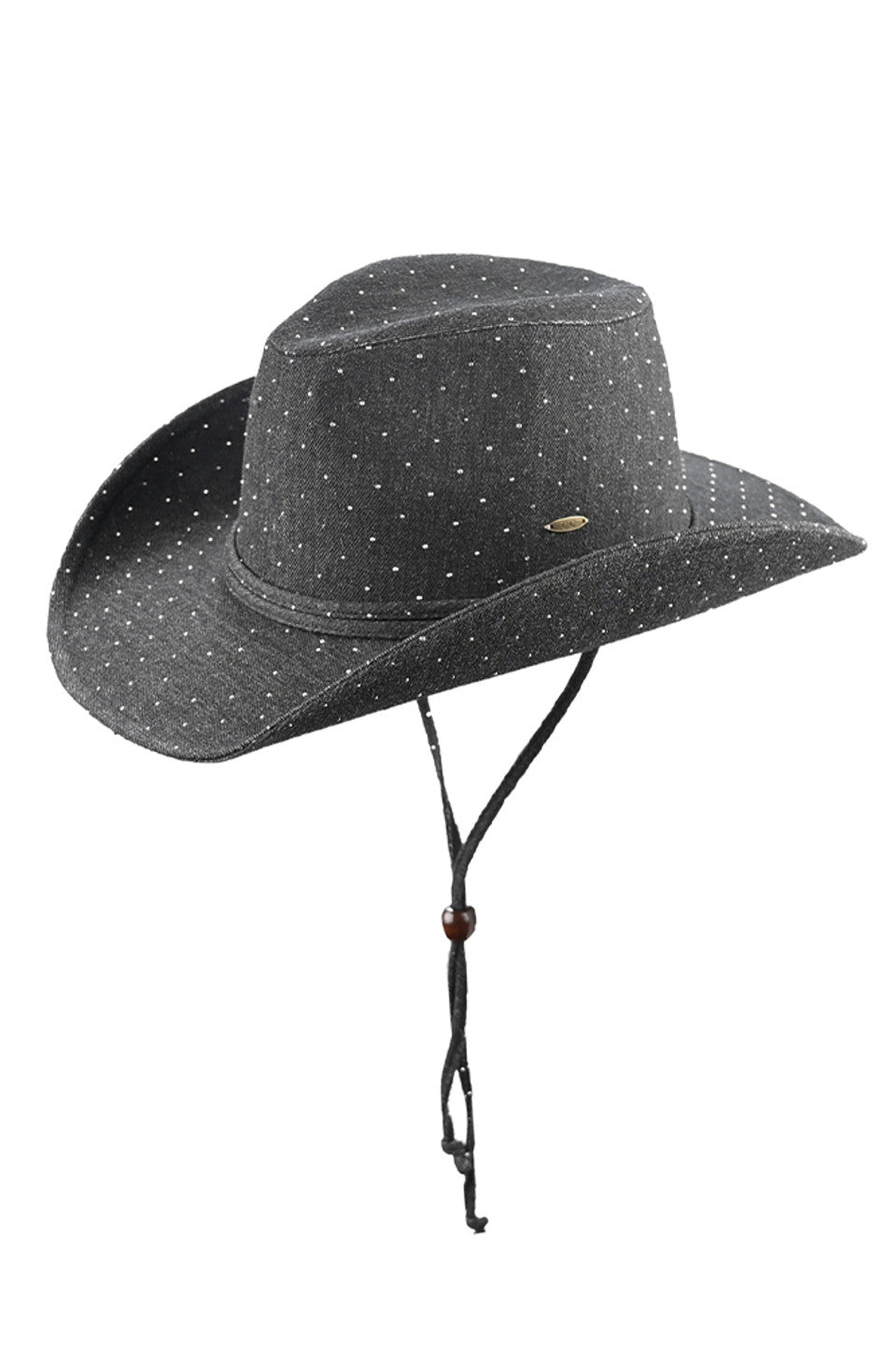 C.C All Over Rhinestone Denim Cowboy Hat