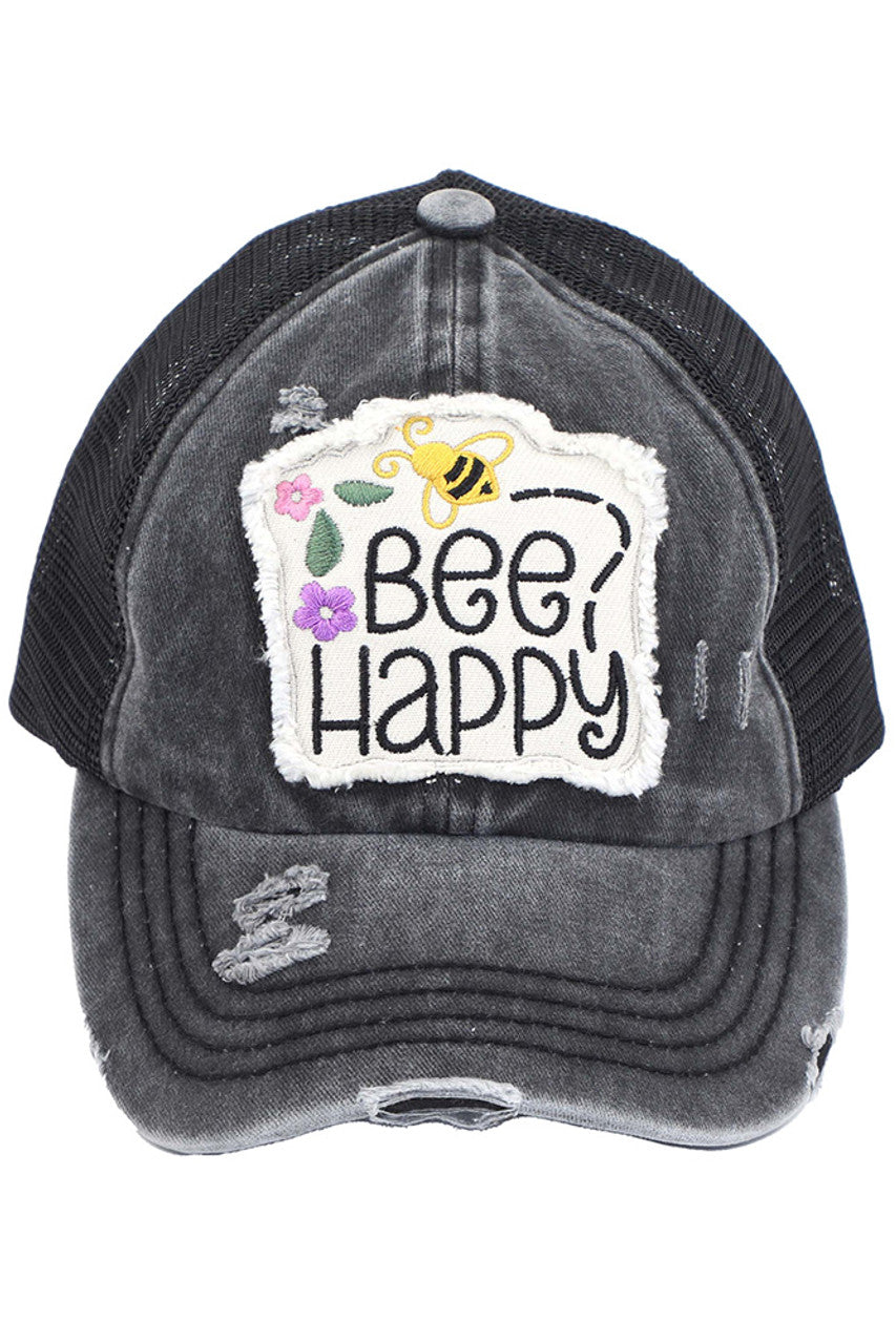 C.C BEE HAPPY PATCH VINTAGE PONY CAP