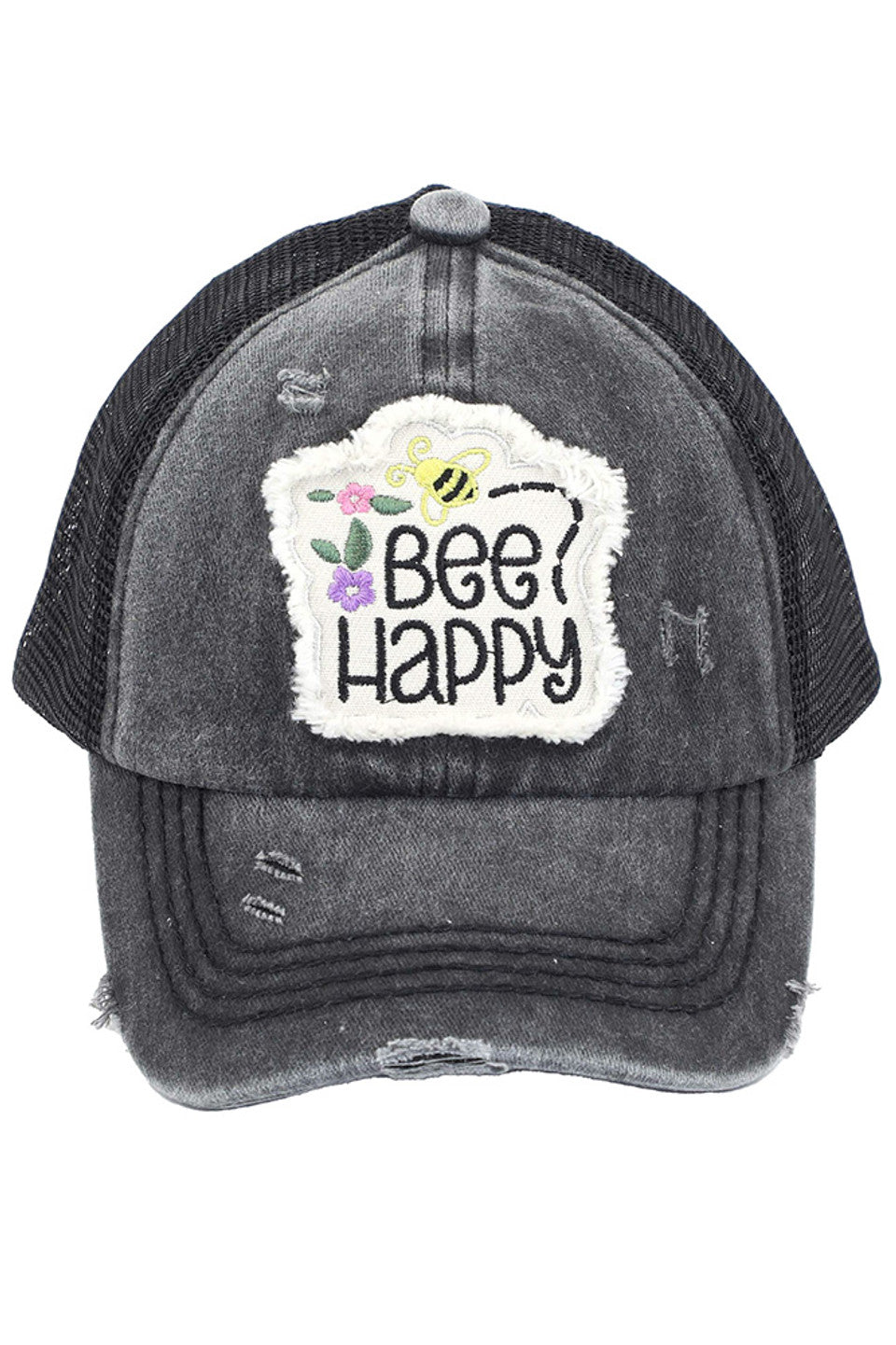 C.C BEE HAPPY PATCH KID PONY CAP
