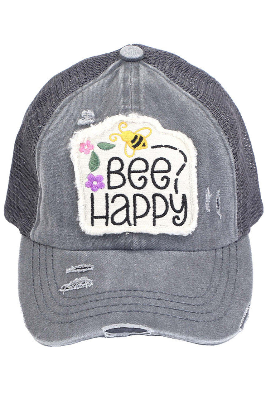 C.C BEE HAPPY PATCH VINTAGE PONY CAP