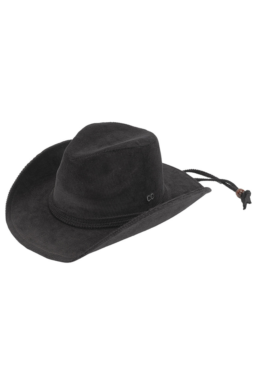 C.C Chin Straps Corduroy Cowboy Hat