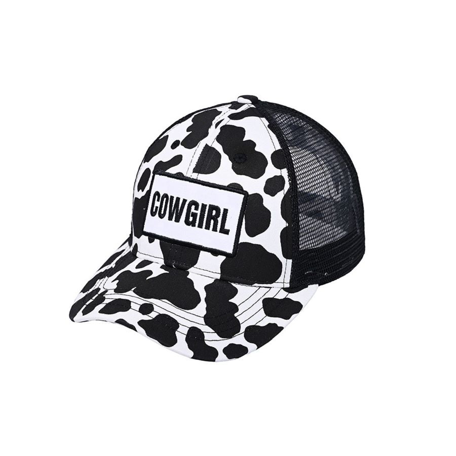 C.C Cowgirl in Cow Pattern Baseball Cap