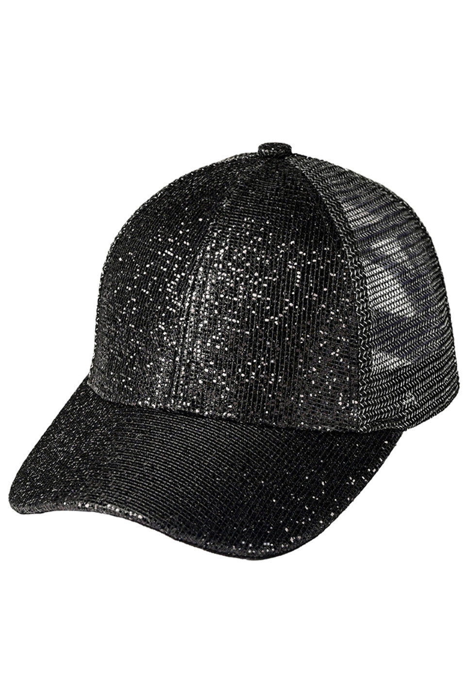 C.C Criss Cross Glitter Mesh Baseball Cap