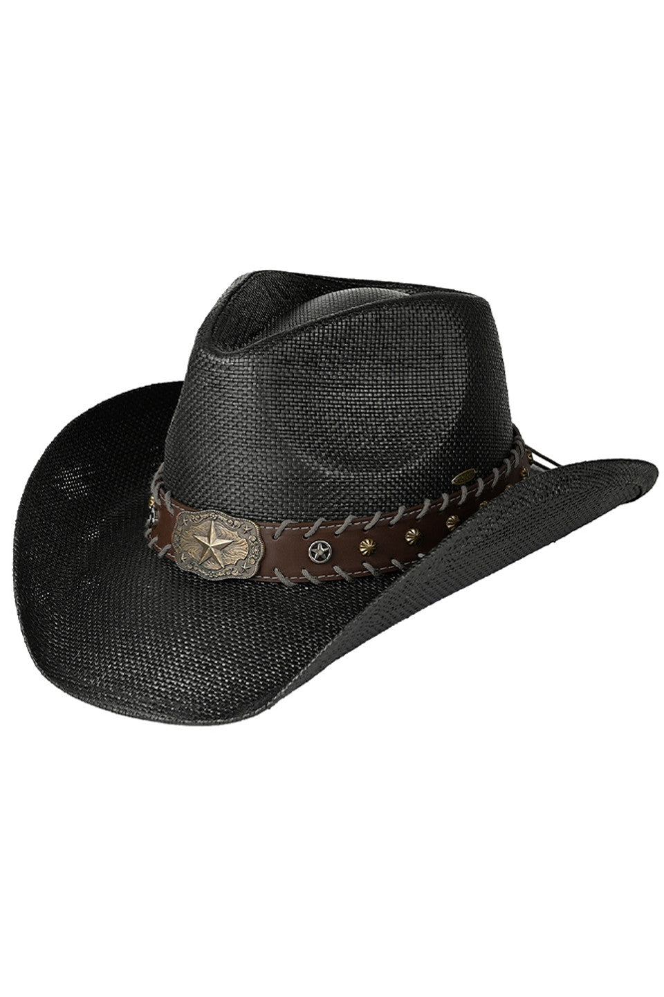 C.C Deco String Vegan Band Tea-Stained Cowboy Hat
