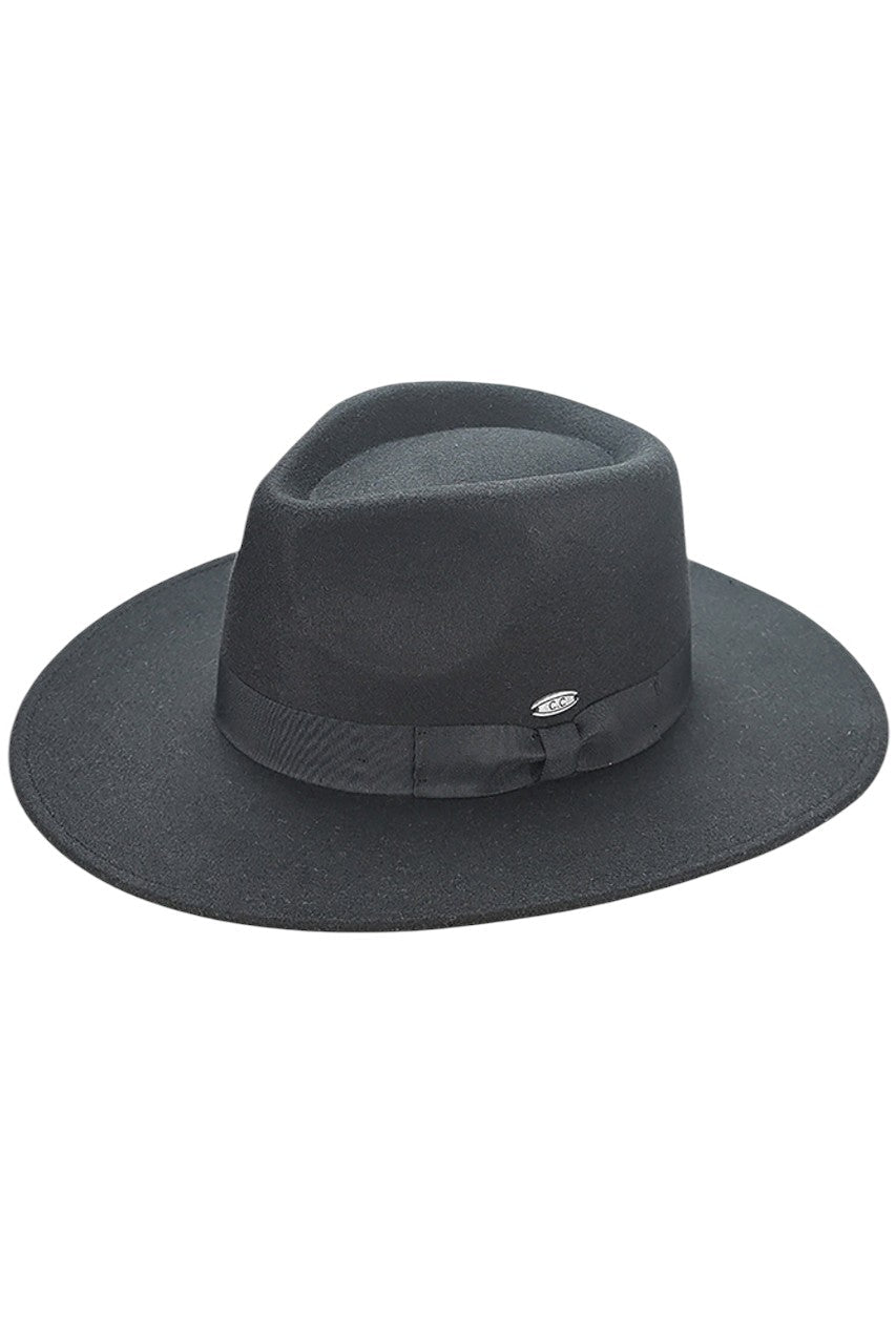 C.C Grosgrain Bow Vegan Felt Panama Hat