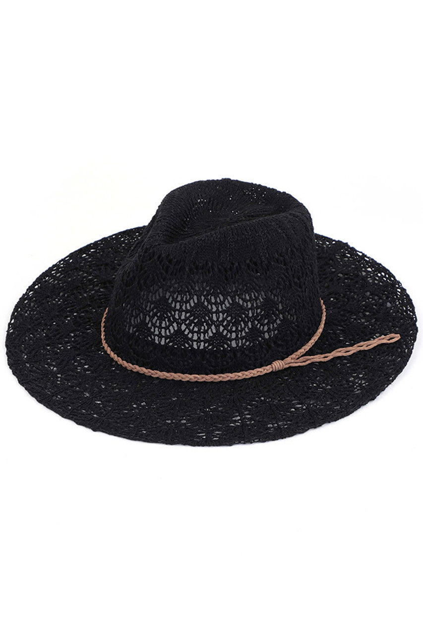 C.C HORSESHOE LACE KNITTING PANAMA HAT