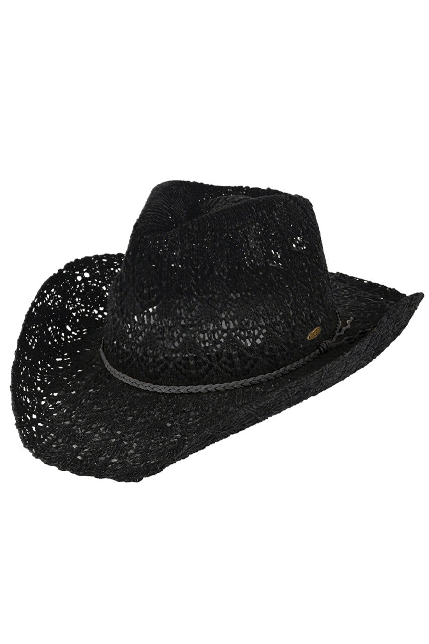 C.C Horseshoe Lace Knitting Cowboy Hat