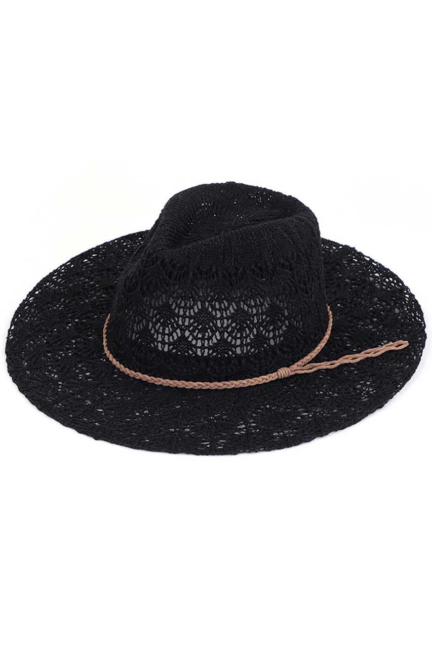 C.C Horseshoe Lace Knitting Trim Band Panama Hat