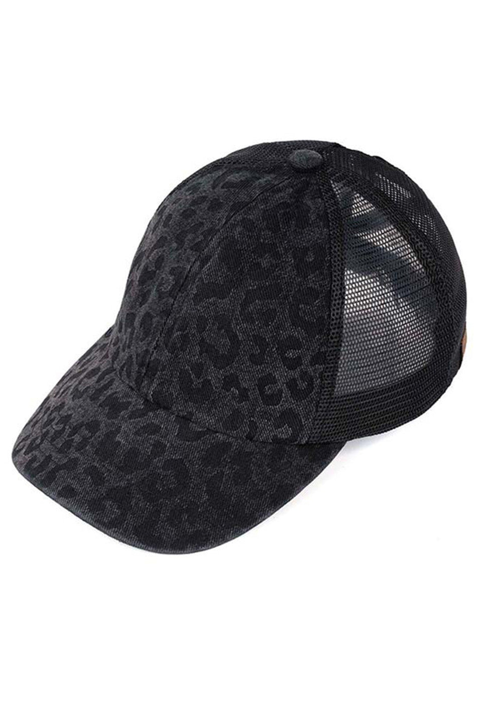 C.C Leopard Pattern Criss Cross Pony Cap