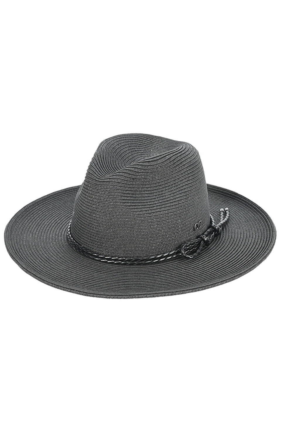 C.C Leather String Rope Band Paper Panama Hat