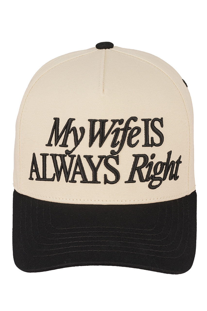 C.C MY WIFE IS ALWAYS RIGHT Tow Tone Trucker Cap