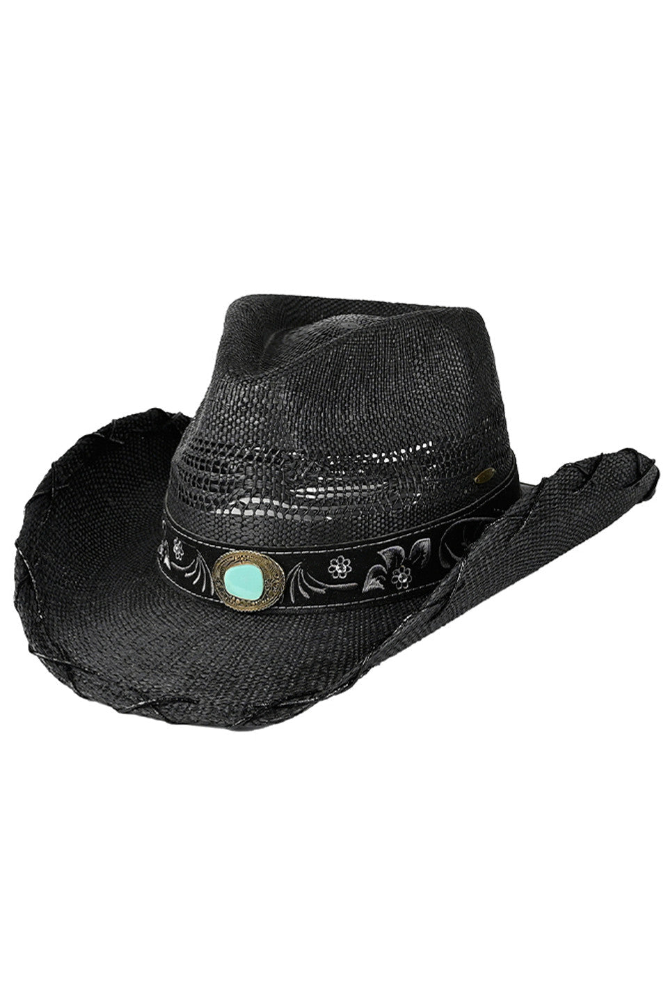 C.C Metallic X Stitches Ventead Cowboy Hat