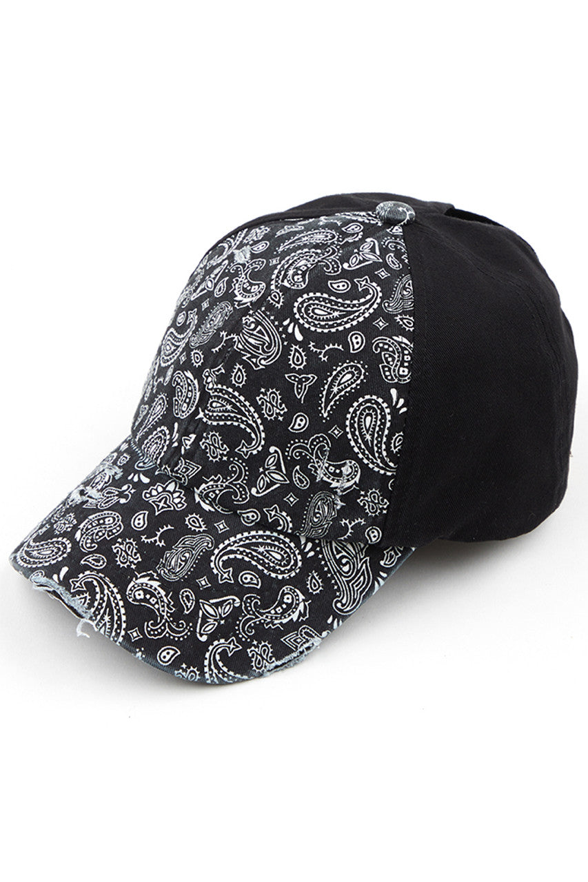 C.C Paisley Ponytail Baseball Cap