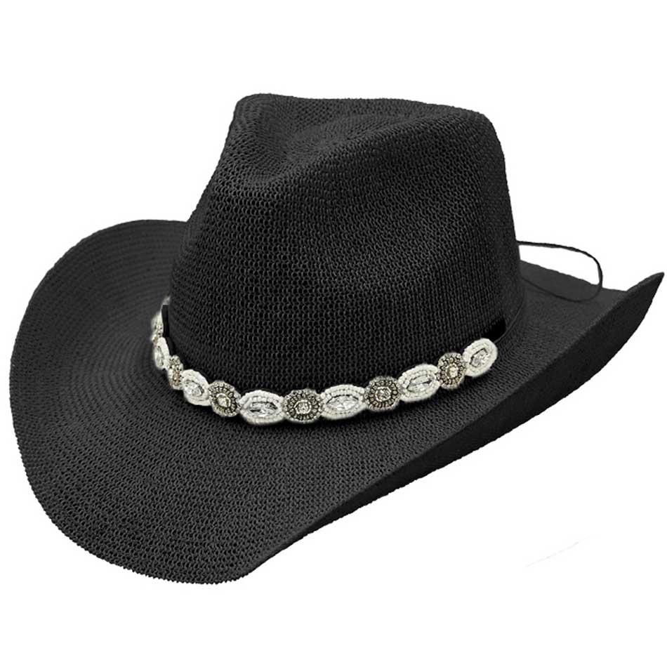 C.C Rhinestone Jewel Charm Trim Cowboy  Hat
