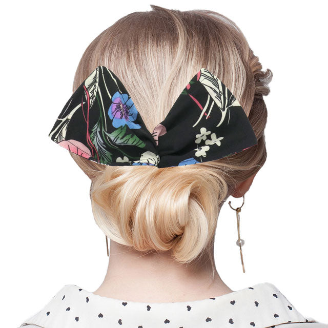 Flexible Flower Leaf Printed Deft Bun Maker Hair Band
