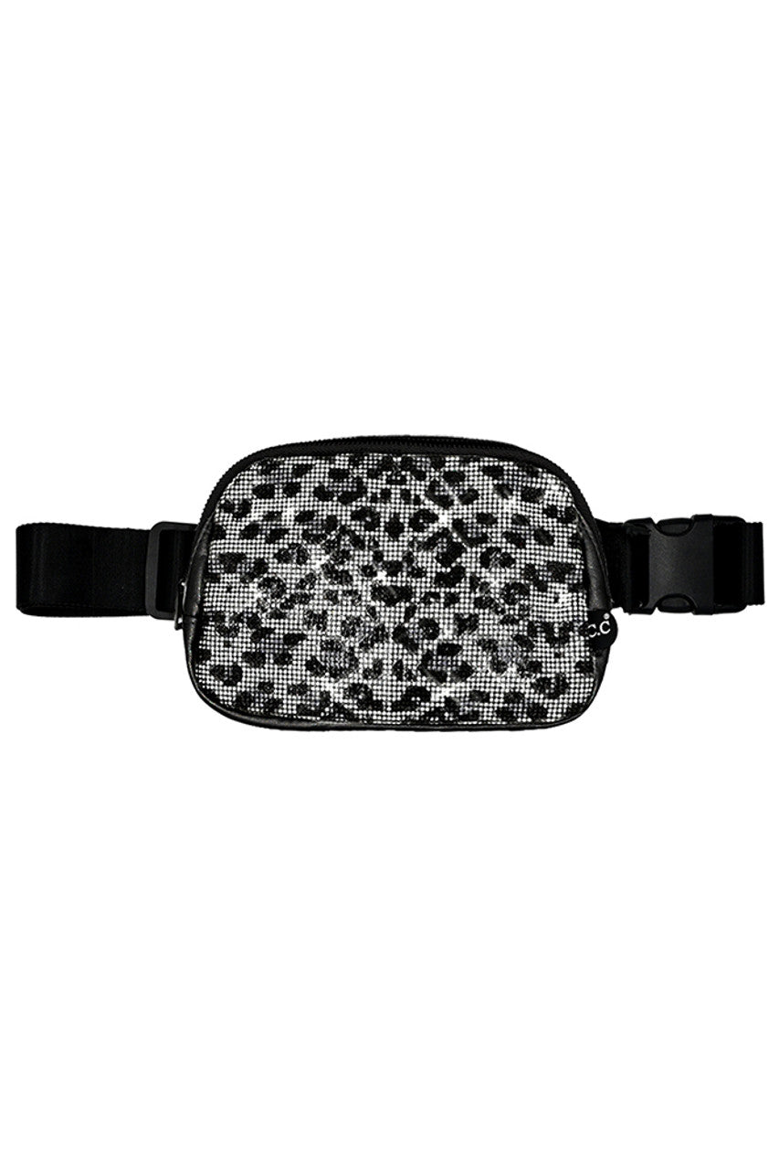 C.C Animal Print Rhinestone Crossbody Fanny Pack