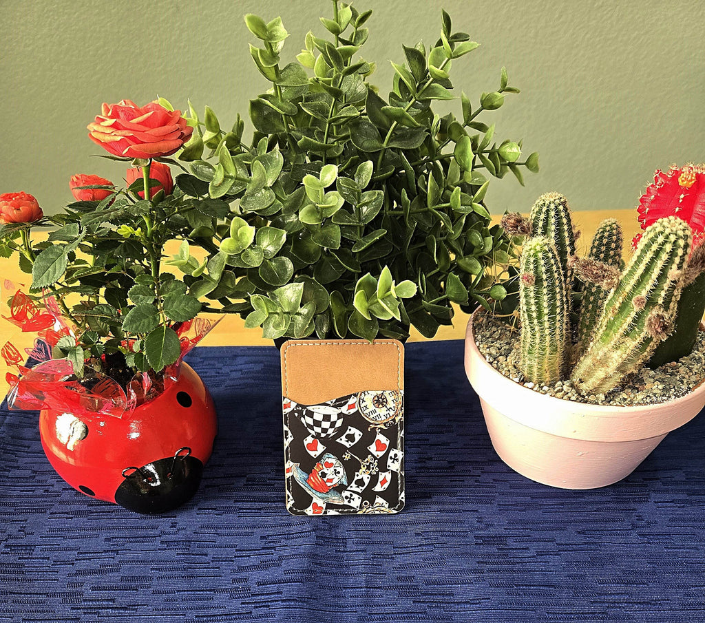 Alice Inspired Adhesive Cell Phone Wallet (Multiple designs available)