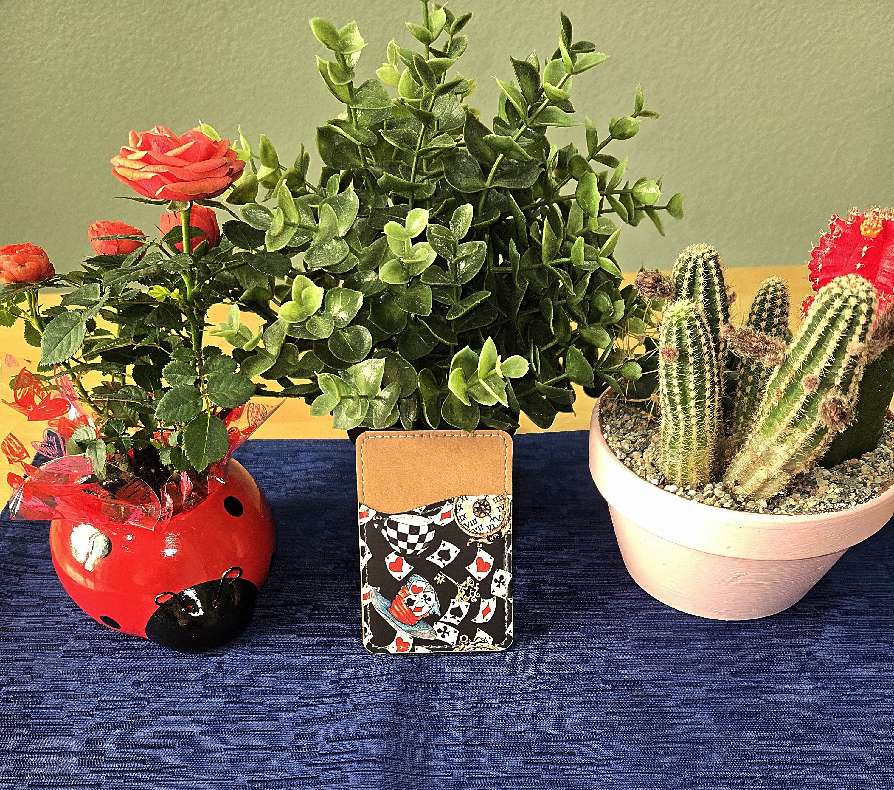 Alice Inspired Adhesive Cell Phone Wallet (Multiple designs available)