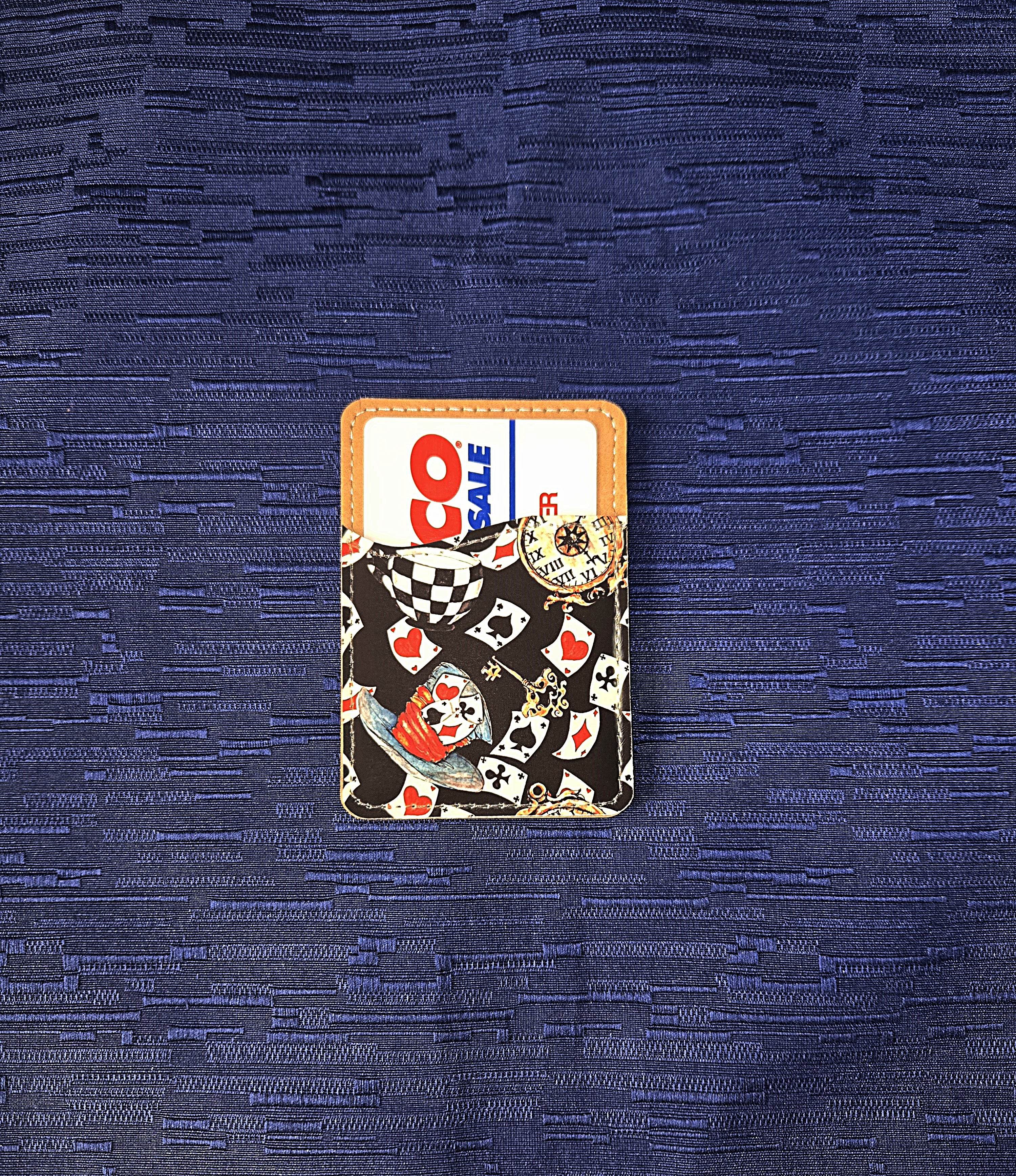Alice Inspired Adhesive Cell Phone Wallet (Multiple designs available)