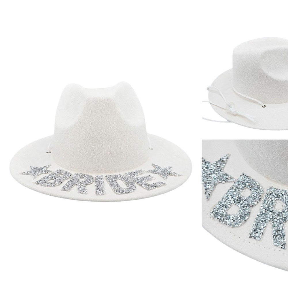 Bling BRIDE Message Pointed Western Cowboy Hat
