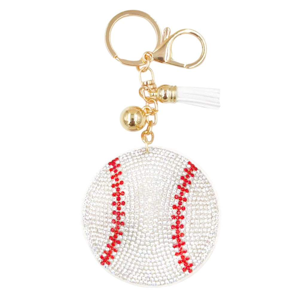 Bling Baseball Tassel Bag Charm