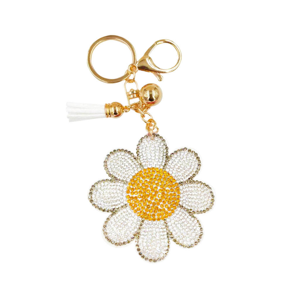 Bling Daisy Tassel Bag Charm