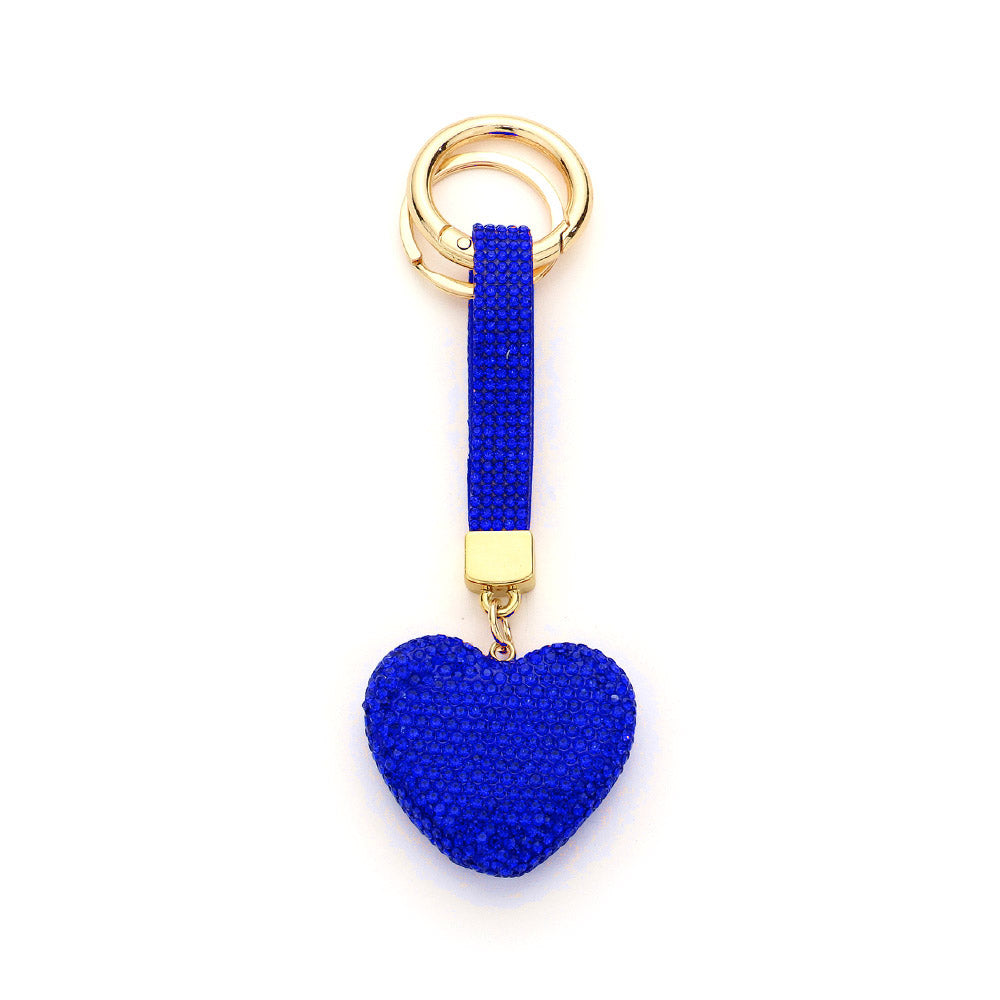 Bling Heart Bag Charm