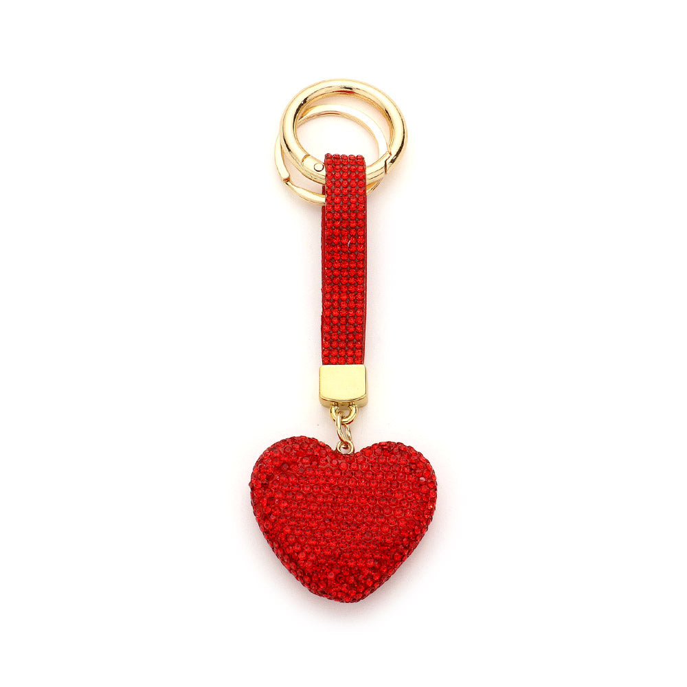 Bling Heart Bag Charm