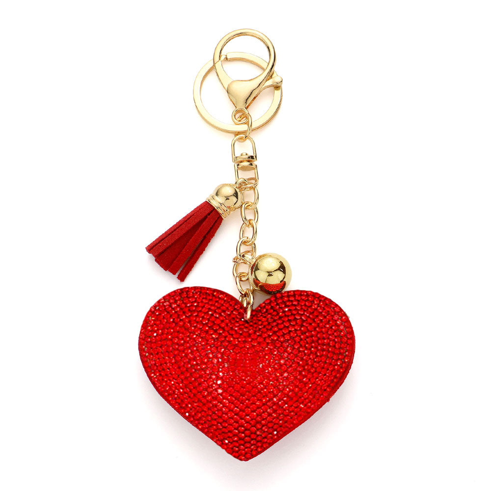 Bling Heart Tassel Bag Charm
