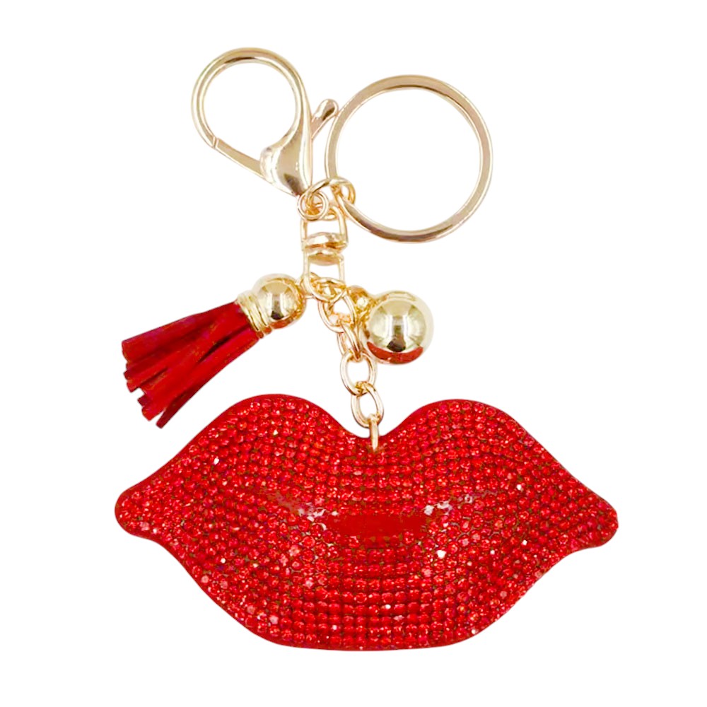 Bling Lips Tassel Bag Charm