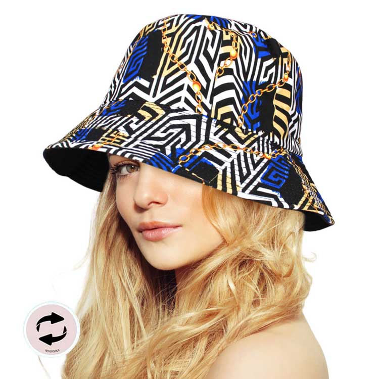 Beautiful Reversible Chain Patterned Bucket Hat