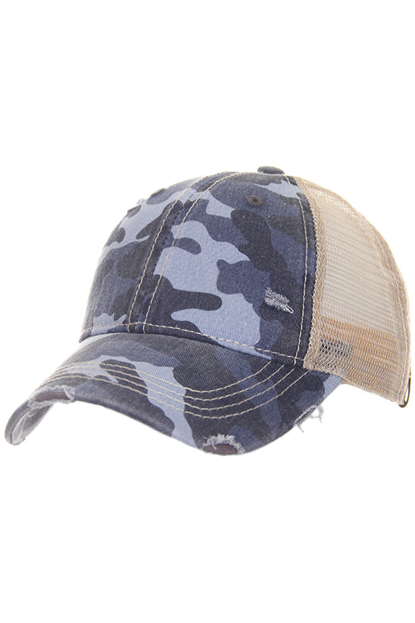 C.C Camouflage Vintage Style Pony Cap