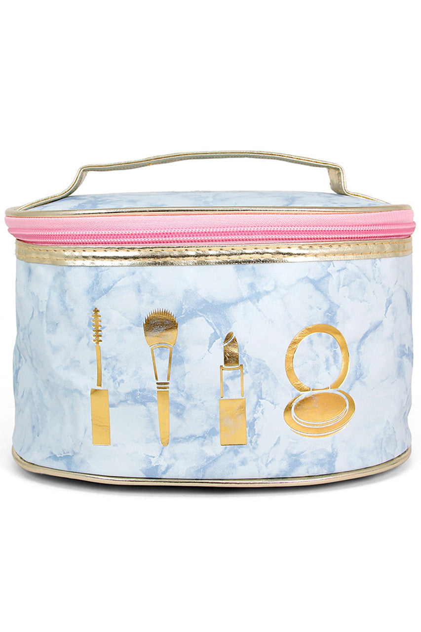 Marble Round Make Up Pouch Bag