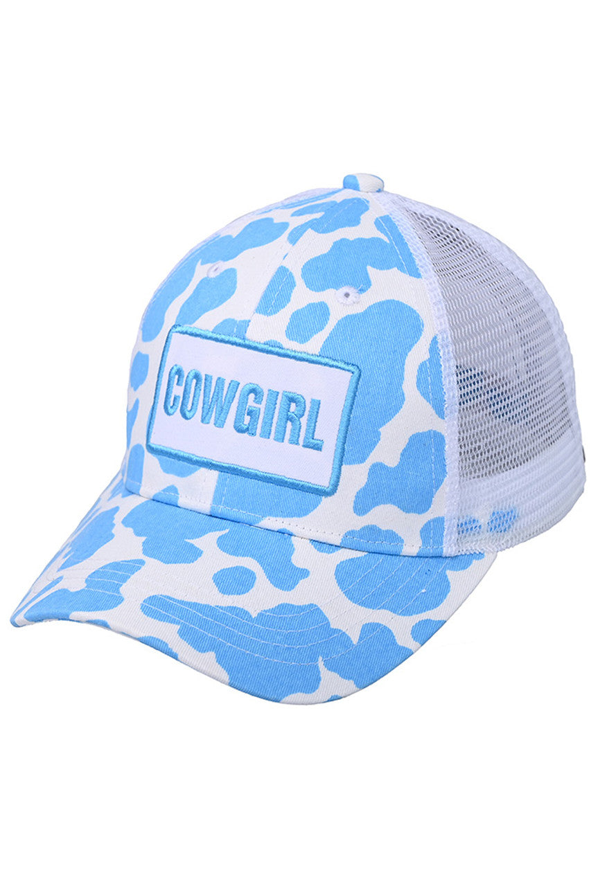 C.C Cowgirl in Cow Pattern Baseball Cap