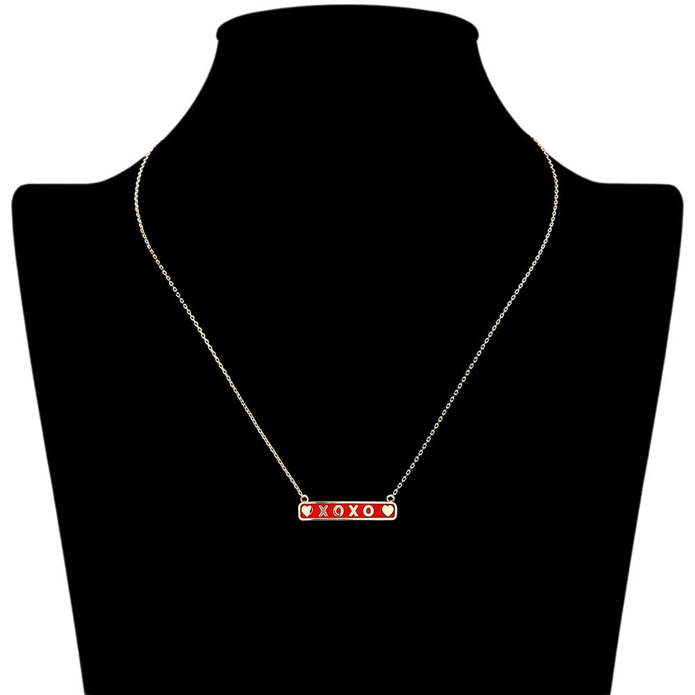 Brass Metal XOXO Pendant Necklace