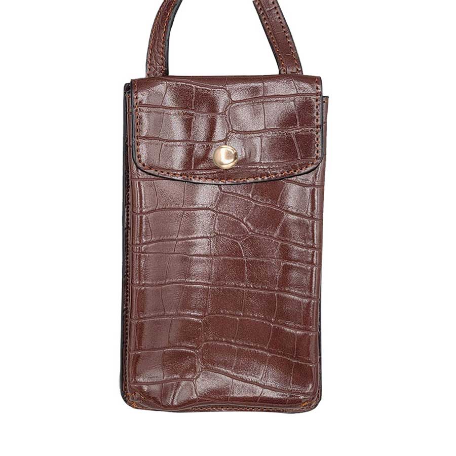 Alligator Pattern Faux Leather Travel Neck Pouch Bag
