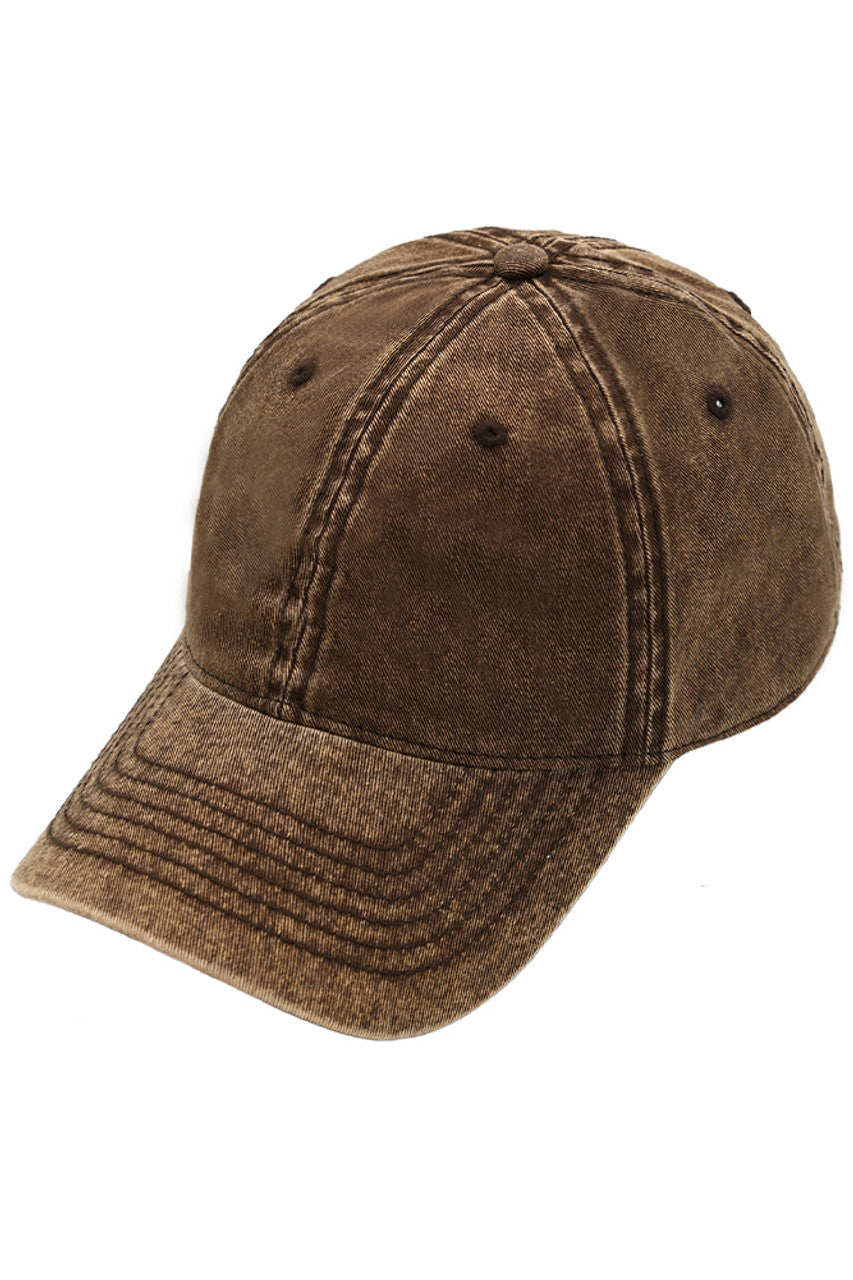 C.C Plain Acid Wash Cotton Baseball Cap