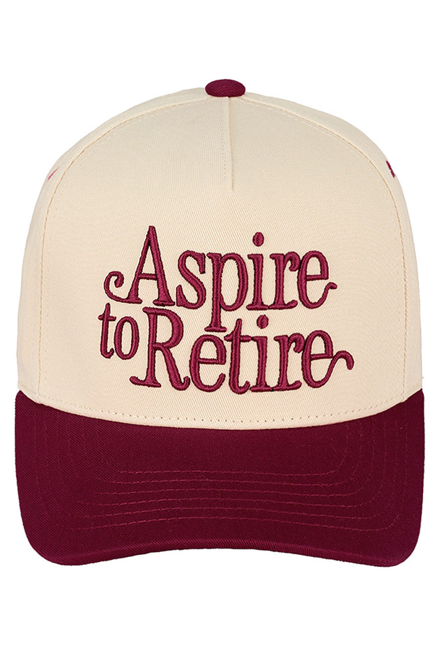 C.C ASPIRE TO RETIRE Embroidered Baseball Cap