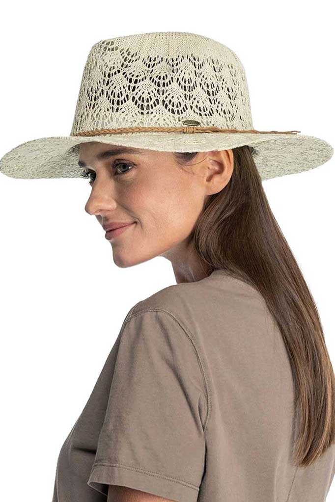 C.C Horseshoe Lace Knitting Trim Band Panama Hat