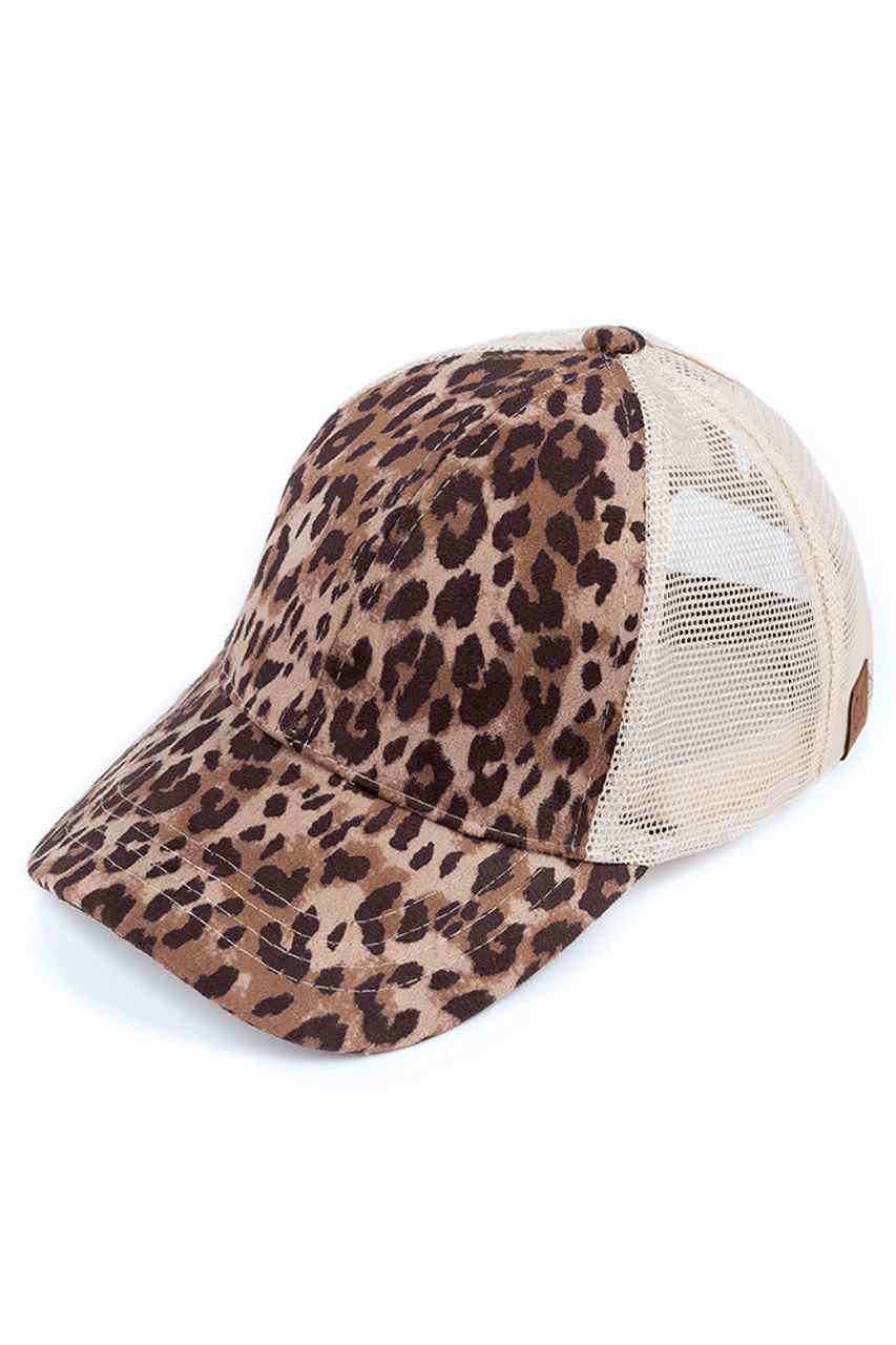 C.C LEOPARD PONYTAIL BASEBALL CAP