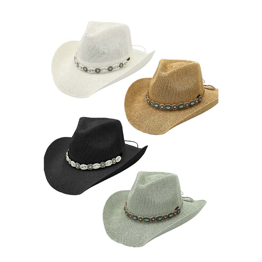 C.C Rhinestone Jewel Charm Trim Cowboy  Hat