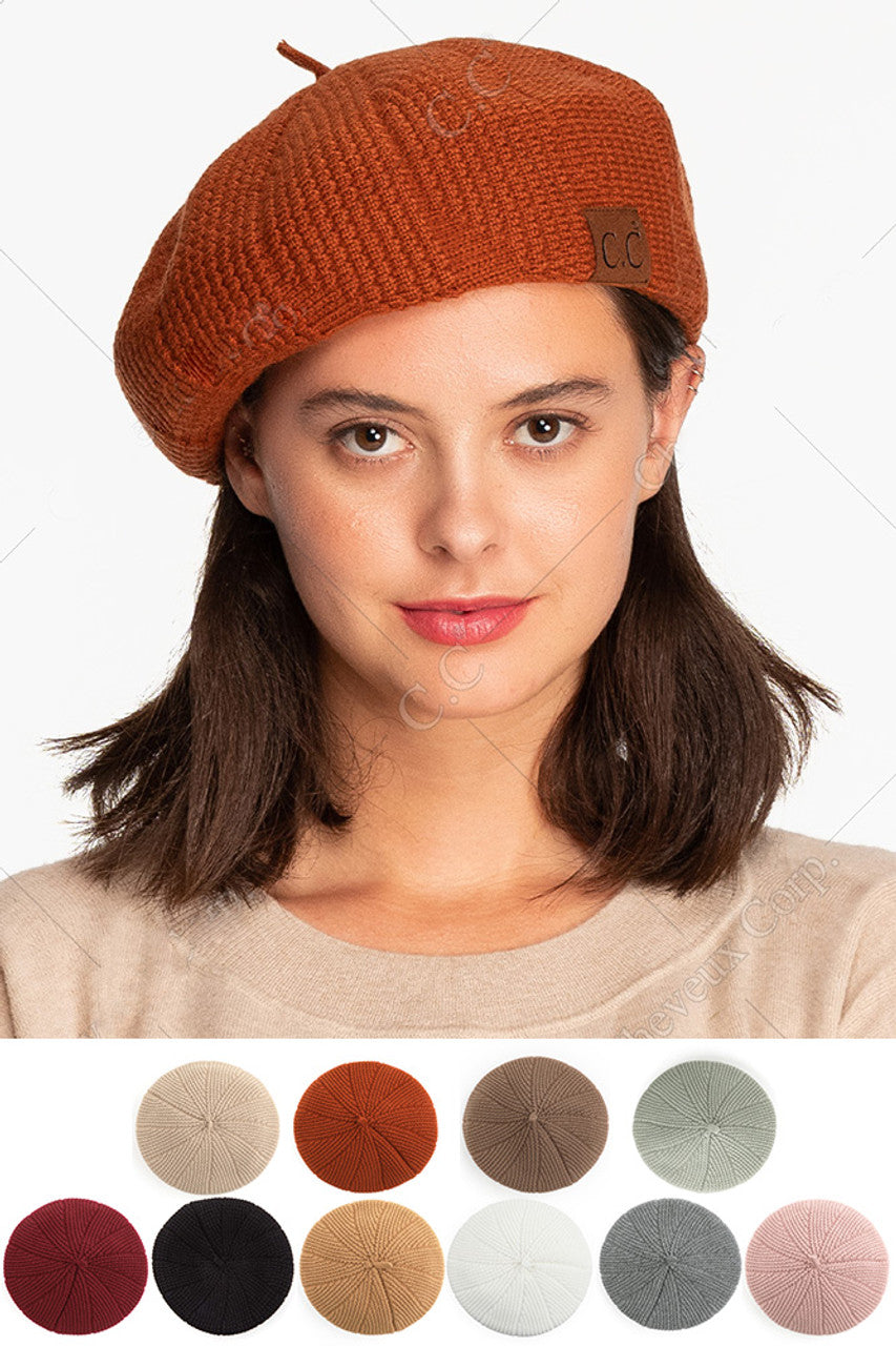 C.C SCALLOPED WAVE PATTERN BERET