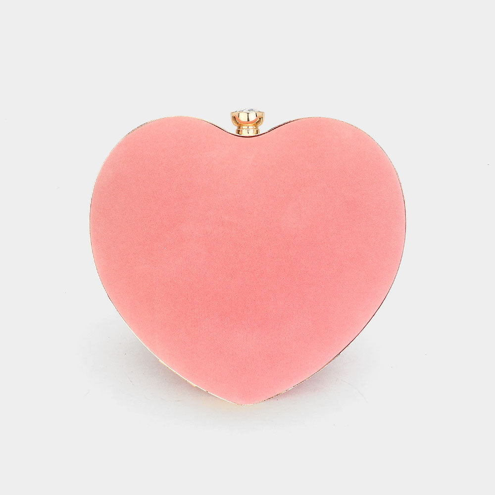 Bling Heart Fold Clutch / Evening Bag / Crossbody Bag