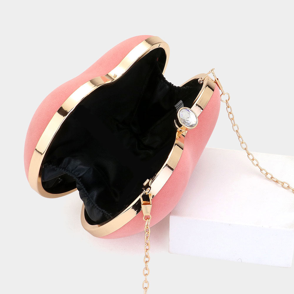 Bling Heart Fold Clutch / Evening Bag / Crossbody Bag
