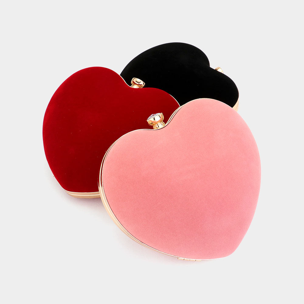 Bling Heart Fold Clutch / Evening Bag / Crossbody Bag