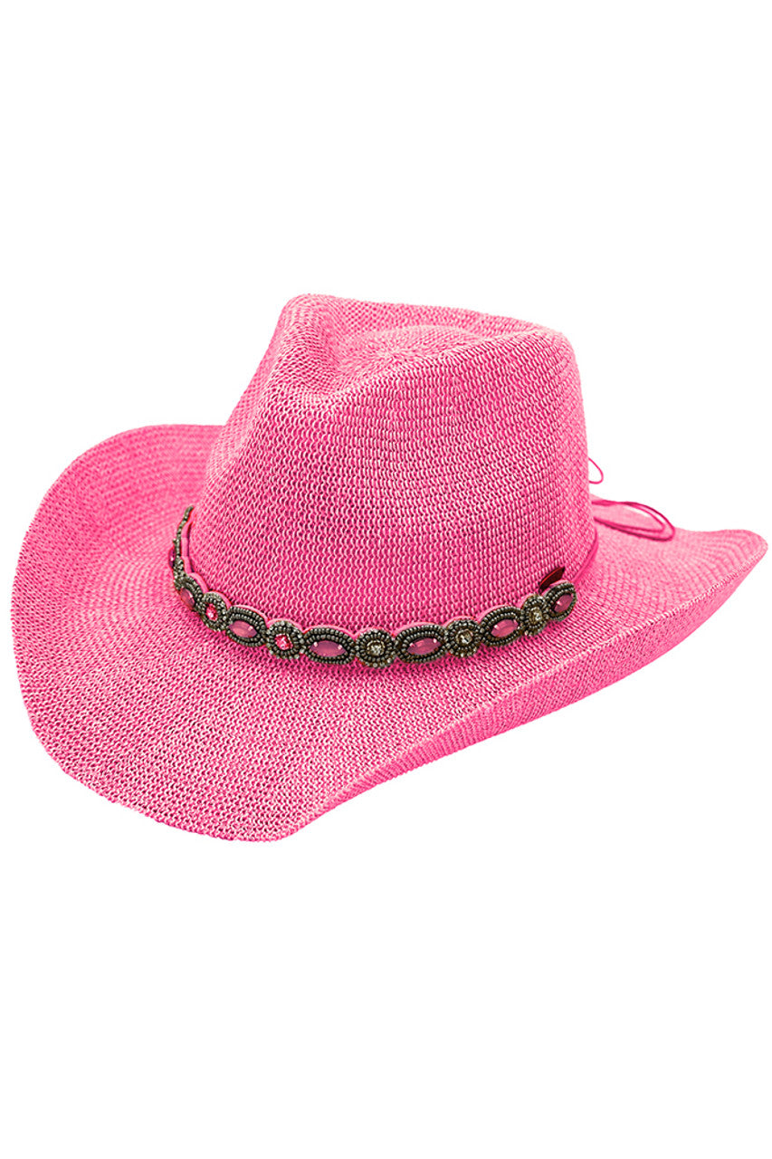 C.C Rhinestone Jewel Charm Trim Cowboy  Hat