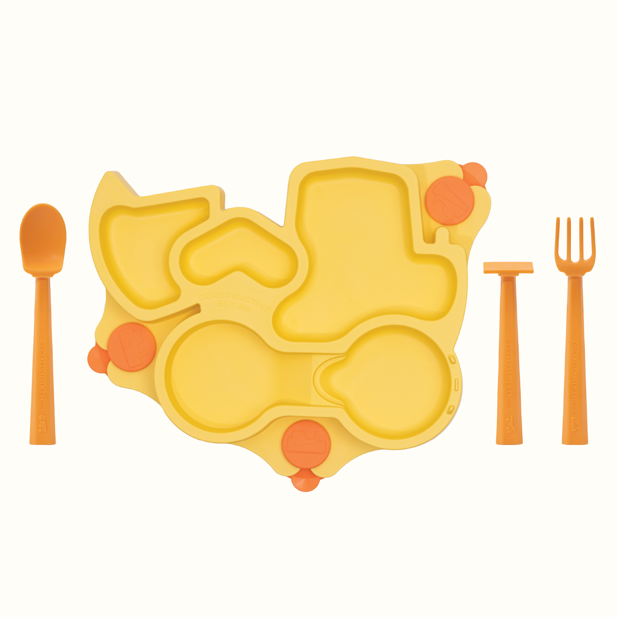 Truck Training Plate and Utensils - Yellow