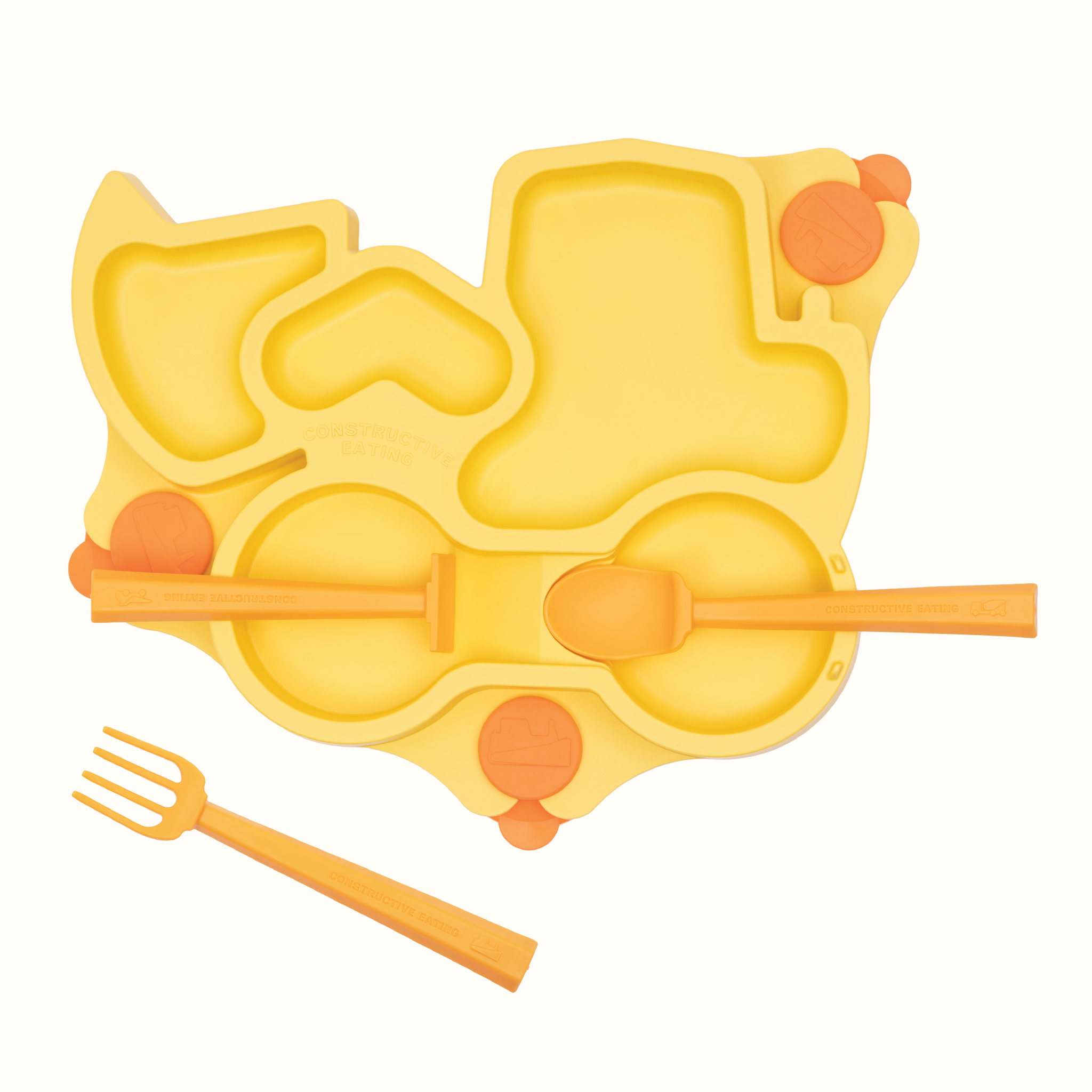 Truck Training Plate and Utensils - Yellow