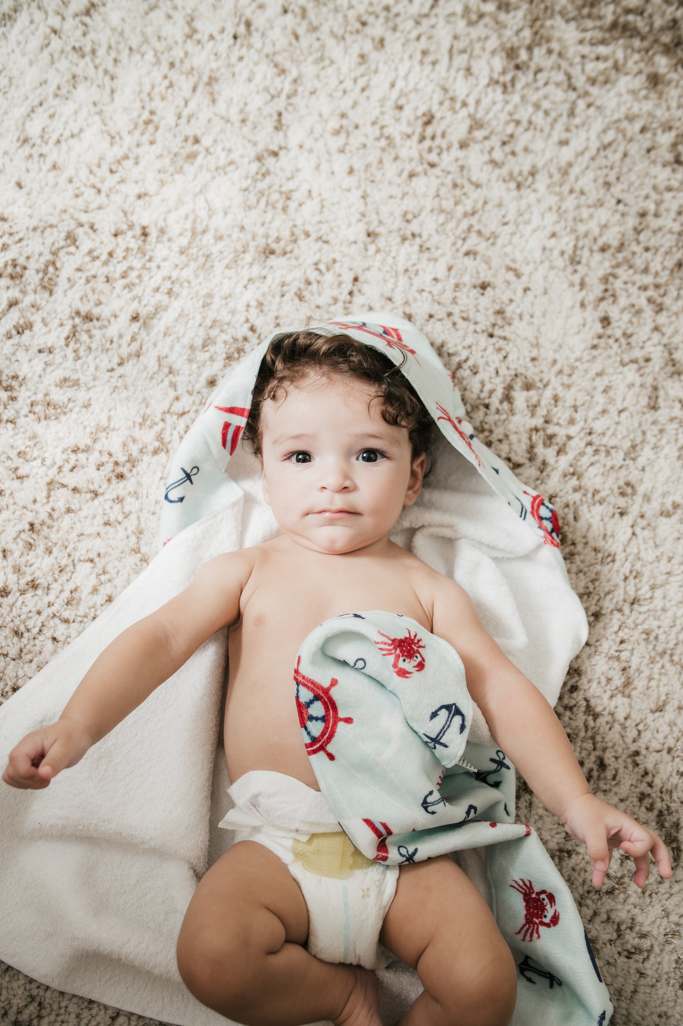 Ahoy Little One Hooded Baby Towel