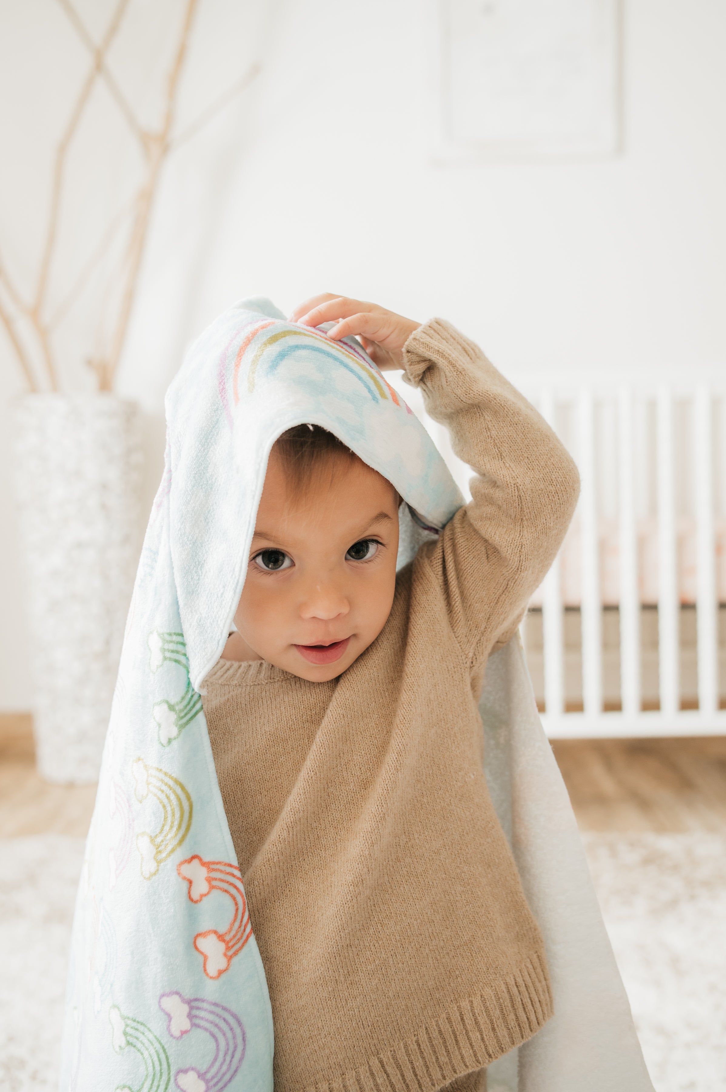 Rainbow Hooded Baby Towel